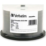 Verbatim DVD+RW 4.7GB 4X DataLifePlus White Inkjet Printable - 50-pack Spindle