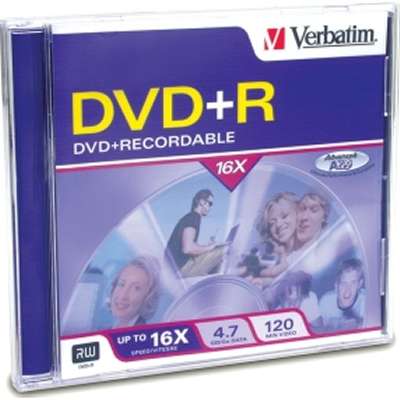 Verbatim DVD+R 4.7GB 16X Branded Surface 1-pack Jewel Case