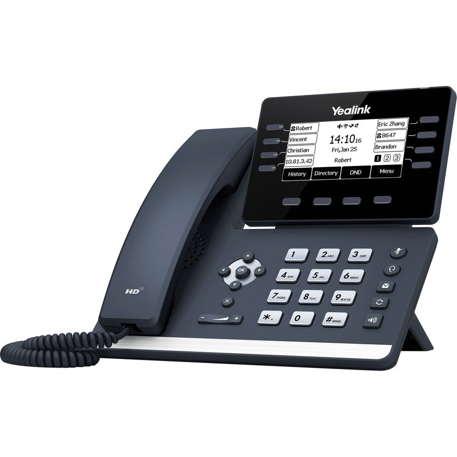 Yealink SIP-T53W IP Phone - Corded - Corded/Cordless - Wi-Fi, Bluetooth - Wall Mountable, Desktop - Classic Gray SIP-T53W