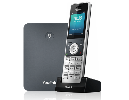 Yealink W76P IP Phone - Cordless - Corded - DECT - Wall Mountable, Desktop - Alabaster Silver, Classic Gray W76P