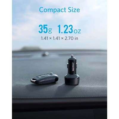 Anker Car Charger with USB-C 20W USB-A 18 W Ports