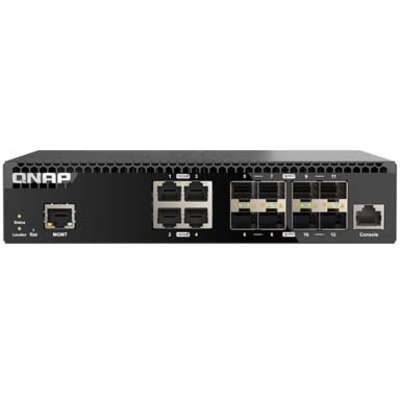 Qnap SWT QSW-M3212R-8S4T-Us 12 Port layer 2 Managed Switch 4X10GBE Nbase-T