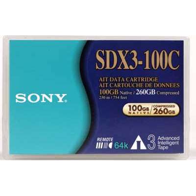 Sony AIT-3 SDX3-100C 100/260GB 8mm 230M Data Cartridge with Microphone 1-pack