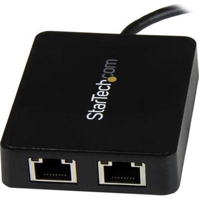 StarTech.com USB C to Dual Gigabit Ethernet Adapter with USB (Type-A) Port