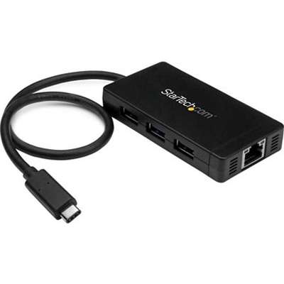 StarTech.com 3 Port USB C Hub with Ethernet - USB 3.0 - with  Power Adapter